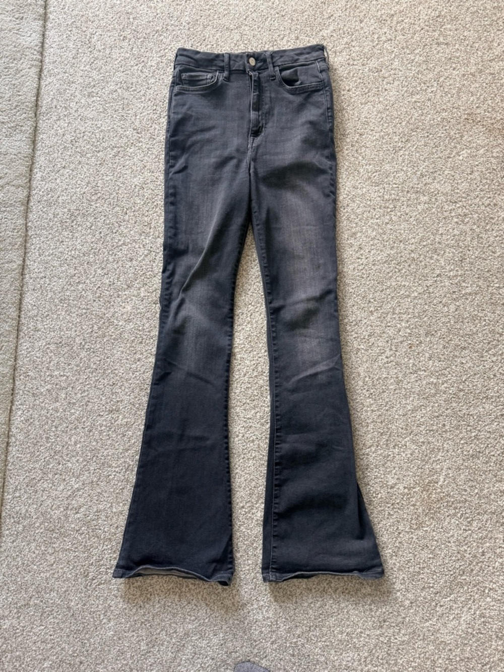 7 For All Mankind High-Rise Flare Jeans in Black